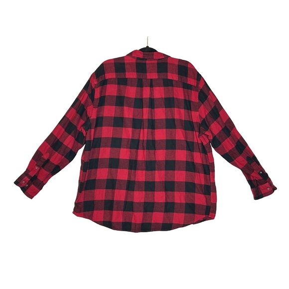 Croft And Barrow Mens Oversize 2XB Buffalo Plaid Flannel Button Down Shirt - Picture 3 of 6